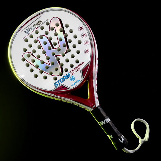 Smashly Storm Padel Schläger Rot/Weiß, Carbon-Fiberglas, 360g